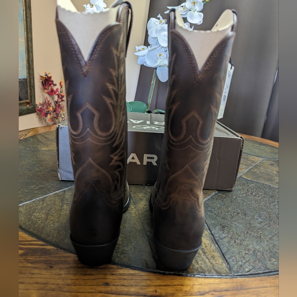 Ariat Women's Dark Brown Western Boots with Stitching - Picture 10 of 12